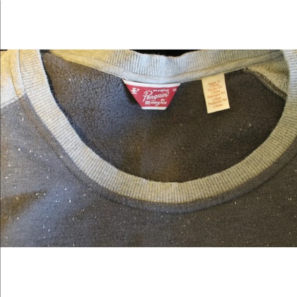 Penguin Munsingwear Gray Fleece Sweater Crew XXL Men Cotton White Thread Design - Picture 2 of 9